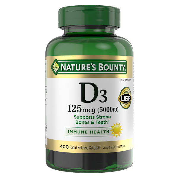 Nature's Bounty Vitamin D3 125 mcg, 400 Softgels, 5000 IU